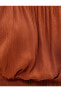 Kadın Kahverengi Crop Bluz
