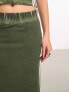 COLLUSION sporty stripe maxi skirt in khaki 32 - фото #9