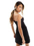 Фото #3 товара ASOS DESIGN bandeau tux mini dress with button detail in black