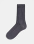 Фото #1 товара ASOS DESIGN capsule collection solo rib sock in charcoal