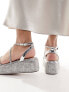 Simmi London Sea chunky flat sandal in embellished silver