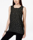 INC International Concepts Women's Studs Embellished Hi Low Tank Top Black L