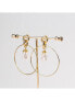 Drop Hoop Earrings for Women with Simulated Pearl Drop