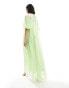 ASOS DESIGN oversize maxi smock dress with ruched channel details in green Зеленый, 38 - фото #3