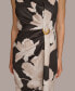 Фото #6 товара Donn Karan Women's Floral Side-Ruched Sleeveless Dress