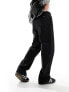 Calvin Klein modern twill relaxed wide leg trousers in black