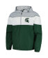 Men's Green Michigan State Spartans Center Line Half-Zip Raglan Hoodie Jacket