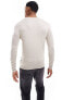 Фото #5 товара ONLY & SONS crew neck knitted jumper in beige