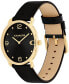 Unisex Elliot Black Leather Strap Watch, 36mm
