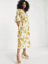 ASOS EDITION gathered waist broderie midi dress in floral print