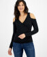 Фото #1 товара I.N.C International Concepts Women's Cold-Shoulder V-Neck Top, Created for Macy's