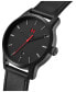 Men's Classic II Black Leather Strap Watch 44mm