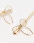 ASOS DESIGN pack of 2 hair clips with bow design in gold tone