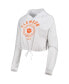 Фото #3 товара Women's White Clemson Tigers Poppy Cinched Cropped Hoodie Long Sleeve T-shirt