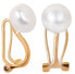 Gold-plated clip earrings with right pearl JL0399