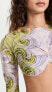 Фото #3 товара Andrea Iyamah 282200 Women's Akacia Bikini Top, Abstract Woodgrain Print, M