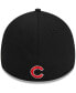 Фото #5 товара Men's Black Chicago Cubs Top Visor 39THIRTY Flex Hat