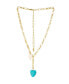 ფოტო #1 პროდუქტის 18K Gold Plated Synthetic Turquoise Heart Necklace