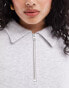 Фото #4 товара ASOS DESIGN half zip collared sweatshirt in ice marl