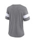 Фото #2 товара Women's Heathered Gray, White Cleveland Browns Distressed Team Tri-Blend V-Neck T-shirt
