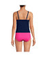 Фото #3 товара Women's D-Cup Chlorine Resistant Square Neck Tankini Swimsuit Top