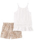 Фото #3 товара Kid 2-Piece Crinkle Jersey Top & Pull-On Shorts 8