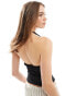 Stradivarius tailored halter top in black