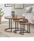 Modern Industrial Coffee Table Set With Distressed Finish