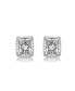 White Gold Plated Cubic Zirconia Stud Earrings