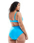 ASOS DESIGN Curve mix and match step front underwired bikini top in bright blue Синий, EU 95 E - фото #8