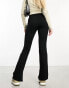 Threadbare split front trousers in black