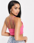 Фото #6 товара Femme Luxe one shoulder strappy back detail crop top in pink