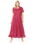 ფოტო #1 პროდუქტის Plus Size Long Floral Print Cotton Gown