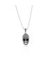 Фото #1 товара Stainless Steel Black CZ Skull Necklace