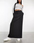 Фото #1 товара ASOS DESIGN column maxi skirt with split in charcoal stripe