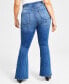 Фото #3 товара Trendy Plus Size Curvy Pull-On Flare-Leg Jeans