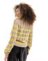 Фото #8 товара JDY lightweight pointelle jumper beige & yellow