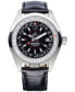 ფოტო #1 პროდუქტის Women's Amelia Swiss GMT Black Leather Strap Watch 40mm