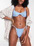 4th & Reckless Poynton underwire crinkle bikini top in blue