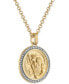 Фото #3 товара Diamond St. Christopher Medallion 22" Pendant Necklace (1/4 ct. t.w.) in 18k Gold-Plated Sterling Silver, Created for Macy's