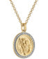 Diamond St. Christopher Medallion 22" Pendant Necklace (1/4 ct. t.w.) in 18k Gold-Plated Sterling Silver, Created for Macy's