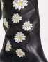 Daisy Street cowboy boots in black daisy