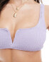 The Frolic deia curved dront bikini top in lilac