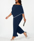 Фото #3 товара Plus Size Off-The-Shoulder Poncho Jumpsuit