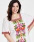 Plus Size Julia Jungle Square-Neck Top, Created for Macy's