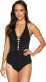 Фото #1 товара Jets by Jessika Allen Women's 173704 Halter One Piece Swimsuit BLACK Size 4