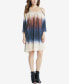 Фото #1 товара Karen Kane Women's Scoop Neck Tie-Dye Cold Shoulder Shift Dress Size M