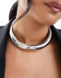 Фото #2 товара ASOS DESIGN torque choker with wide molten design in silver tone