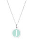 Фото #26 товара Auburn Jewelry mini Initial Pendant Necklace in Sterling Silver and Mint Enamel, 16" + 2" Extender