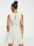 TFNC Bridesmaid flare mini dress in sage green